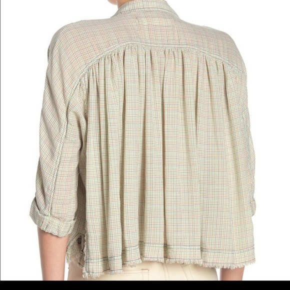 Free People Rainbow Picnic Button Shirt - Picture 2 of 3